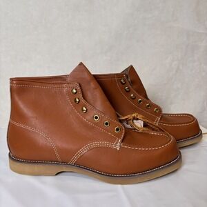 Georgia Boot Moc Toe Work Boots Brown Leather USA Made NOS Carbo-Tec Sole 13 EW
